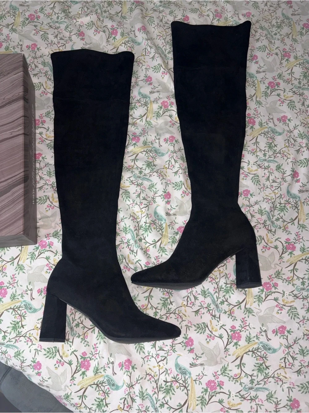 Jeffrey Campbell Black Over-the-Knee Suede Block Heel Boots